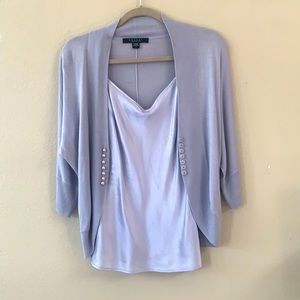 Silk, viscose, cachemire sweater and silk shell